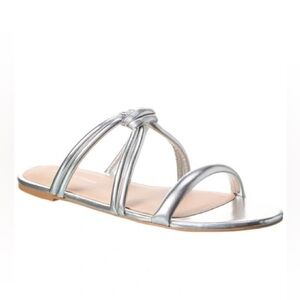 Stuart Weitzman Silver Twisted‎ Knot Sandals Size 7